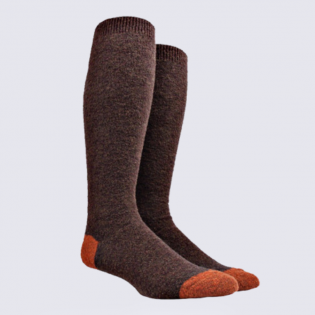 Chaussettes Doré Doré, chaussettes homme en laine polaire marron