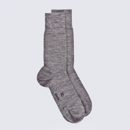 Chaussettes Doré Doré, chaussettes chaudes homme en laine et coton gris bourrasque