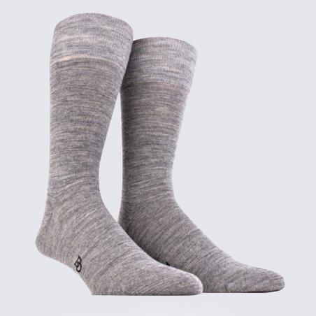 Chaussettes Doré Doré, chaussettes chaudes homme en laine et coton gris bourrasque