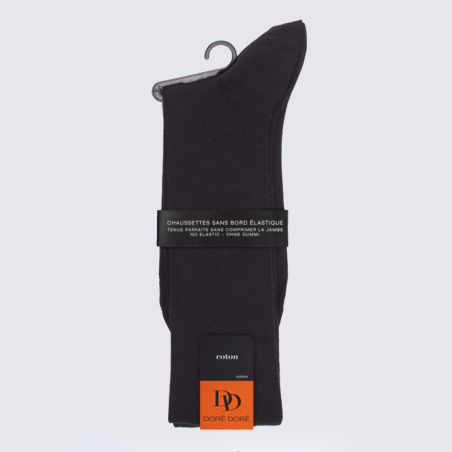 Chaussettes Doré Doré, chaussettes confortables homme en coton noir