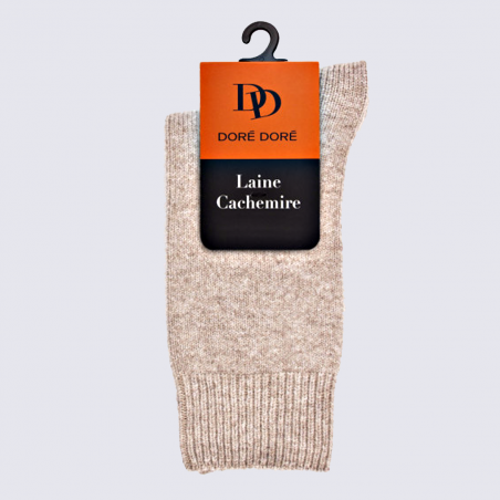 Chaussettes Doré Doré, chaussettes chaudes femme en laine et cachemire beige