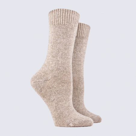 Chaussettes Doré Doré, chaussettes chaudes femme en laine et cachemire beige