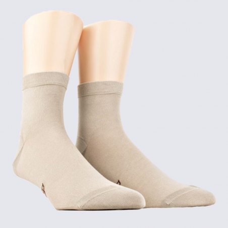 Chaussettes Doré Doré, chaussettes légères homme en coton fil d'Ecosse grège