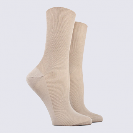 Chaussettes Doré Doré, chaussettes femme en coton grège