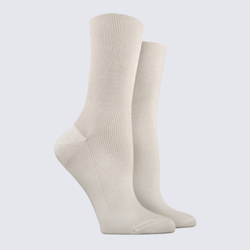 Chaussettes Doré Doré, chaussettes femme en coton blanc cassé givre l Igert  Chausseur&Maroquinier