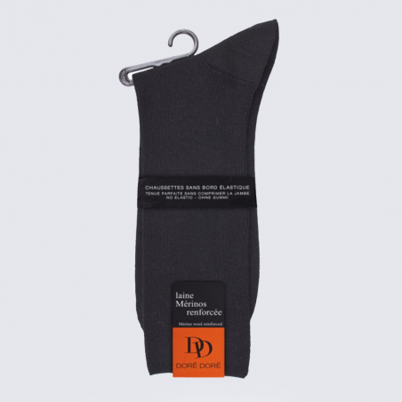 Chaussettes Doré Doré, chaussette chaudes homme en laine Mérinos noir