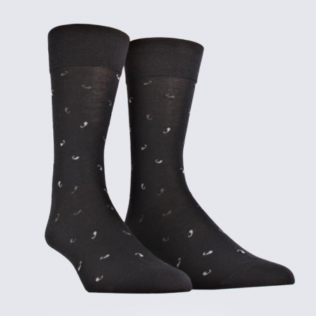 Chaussettes Doré Doré, chaussettes noir homme en laine Mérinos noir