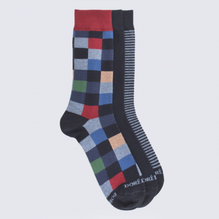 Chaussettes Doré Doré, lot de 3 paires homme en coton marine