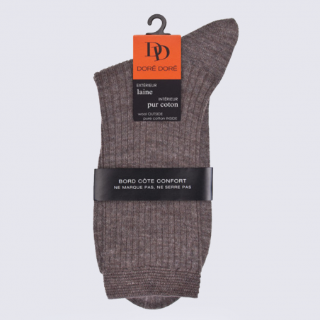 Chaussettes Doré Doré, chaussettes femme en laine et coton loutre