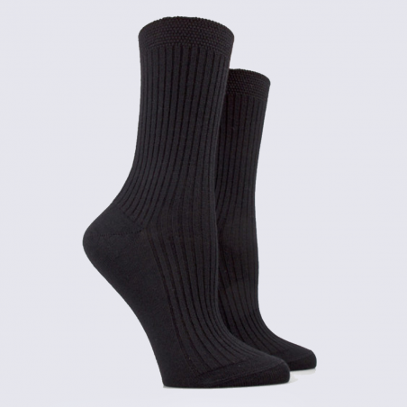 Chaussettes Doré Doré, chaussettes femme en laine et coton noir