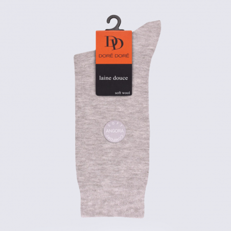 Chaussettes Doré Doré, chaussettes femme en laine Angora beige mouton