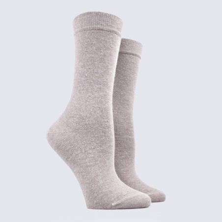 Chaussettes Doré Doré, chaussettes femme en laine Angora beige mouton