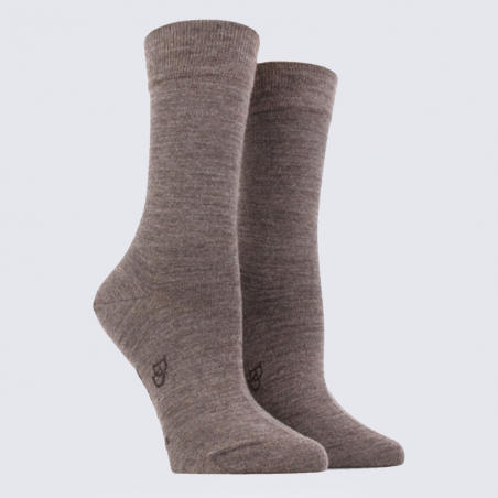 Chaussettes Doré Doré, chaussettes femme en laine et coton loutre