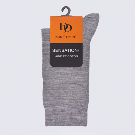 Chaussettes Doré Doré, chaussettes femme en laine et coton gris bourrasque