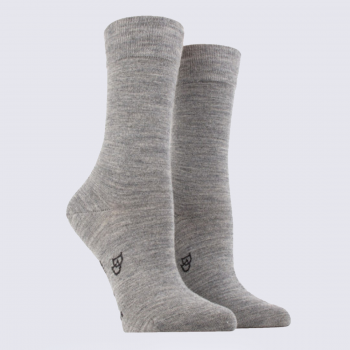 Chaussettes Doré Doré, chaussettes femme en laine et coton gris bourrasque