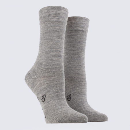 Chaussettes Doré Doré, chaussettes femme en laine et coton gris bourrasque