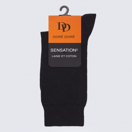 Chaussettes Doré Doré, chaussettes femme en laine et coton noir