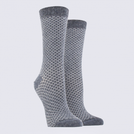 Chaussettes Doré Doré, chaussettes femme en laine Angora gris pecheur