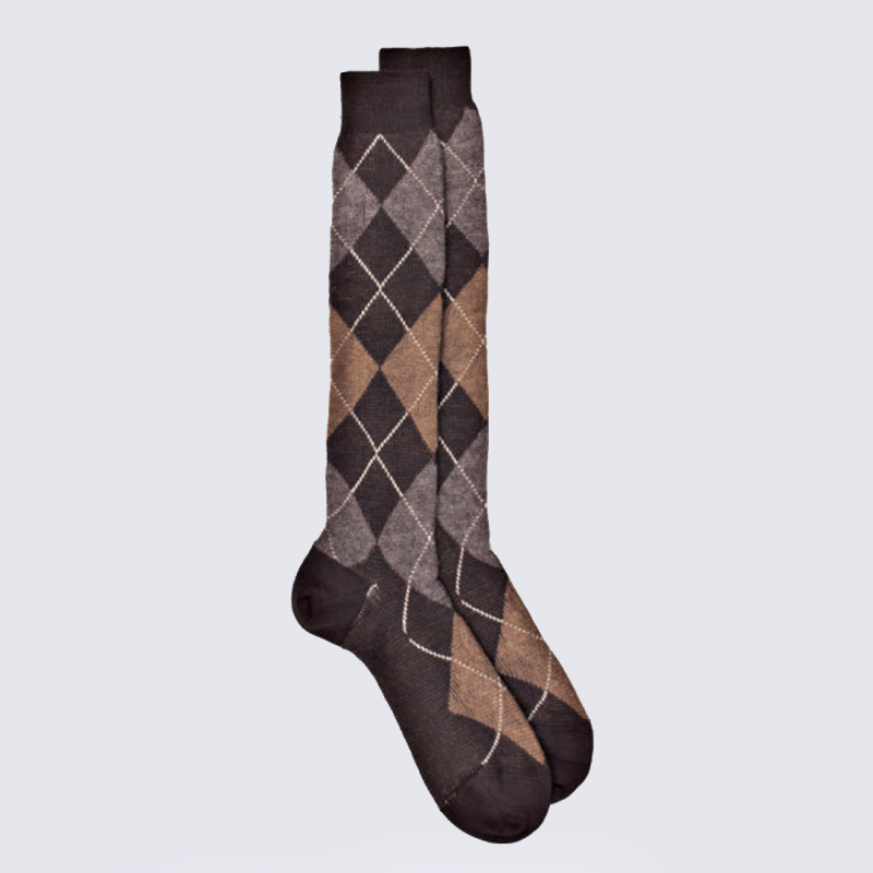 Chaussettes Doré Doré, chaussettes homme en laine Mérinos brun