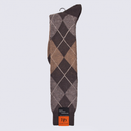 Chaussettes Doré Doré, chaussettes homme en laine Mérinos brun