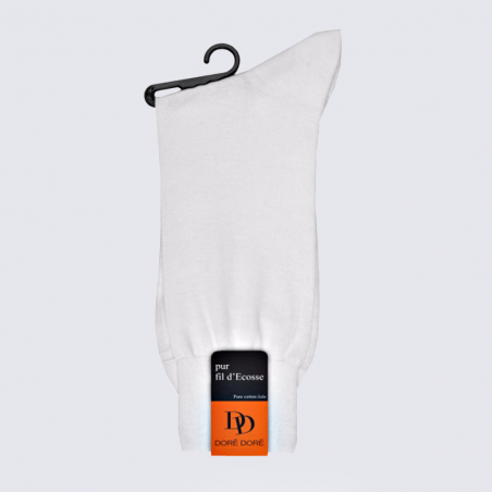 Chaussettes Doré Doré, chaussettes pour Homme en coton pur fil d'Ecosse blanc