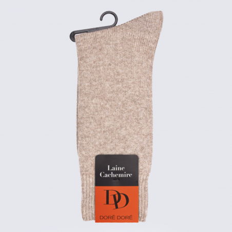 Chaussettes Doré Doré, chaussettes homme en laine et cachemire beige chrysalide