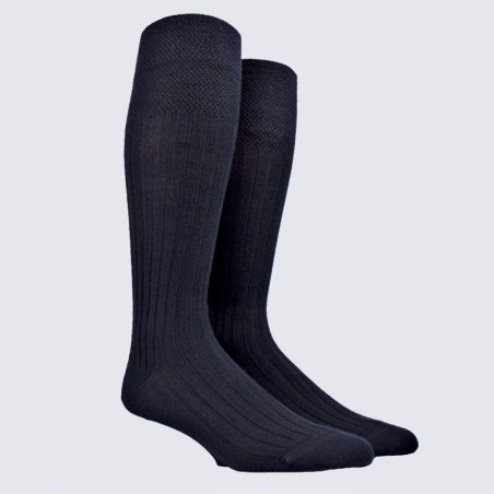 Chaussettes Doré Doré, chaussettes homme en laine Mérinos et coton marine