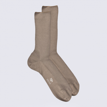 Chaussettes Doré Doré, chaussettes homme en coton couleur terre