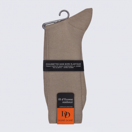 Chaussettes Doré Doré, chaussettes homme en coton couleur terre