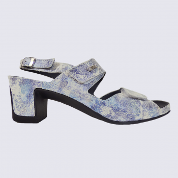 Sandales Vital, sandales à talons tendance femme en cuir bleu