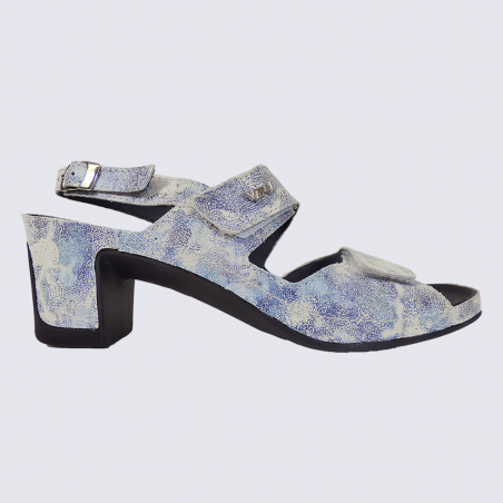 Sandales Vital, sandales à talons tendance femme en cuir bleu Sandales Vital, sandales à talons tendance femme en cuir bleu