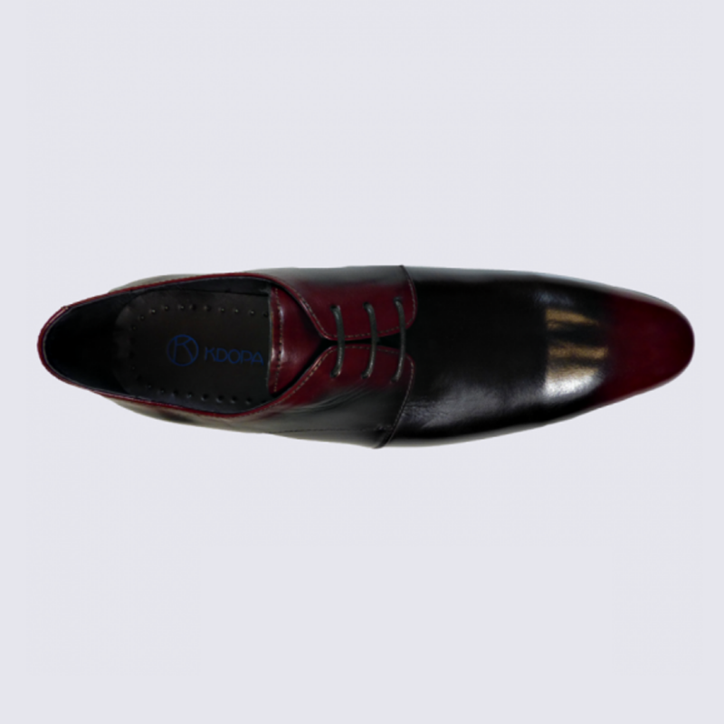 Derbies Kdopa, derbies tendances homme en cuir noir et rouge