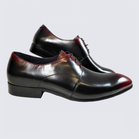 Derbies Kdopa, derbies tendances homme en cuir noir et rouge