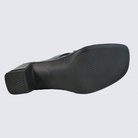 Mules Vital, mules à talons tendance femme en croco vernis ocean Mules Vital, mules à talons tendance femme en croco vernis ocean