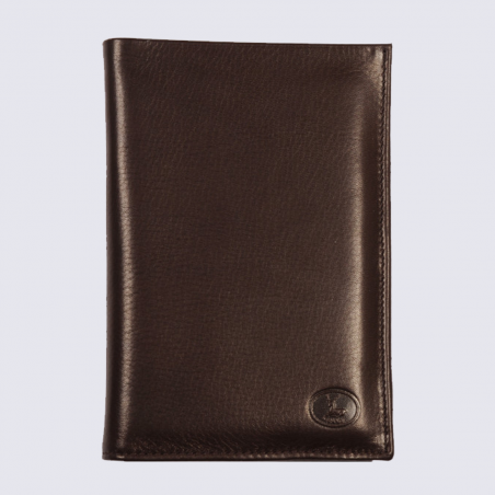 Portefeuille Frandi, porte feuille 2 volets homme en cuir marron