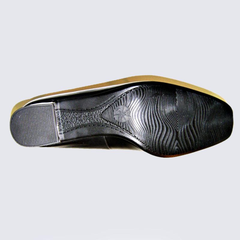 Mocassins Ara, mocassins à talon femme en cuir noir