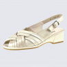 Nu-pieds Ara, nu-pieds à talon femme en cuir lisse blanc cassé Nu-pieds Ara, nu-pieds à talon femme en cuir lisse blanc cassé