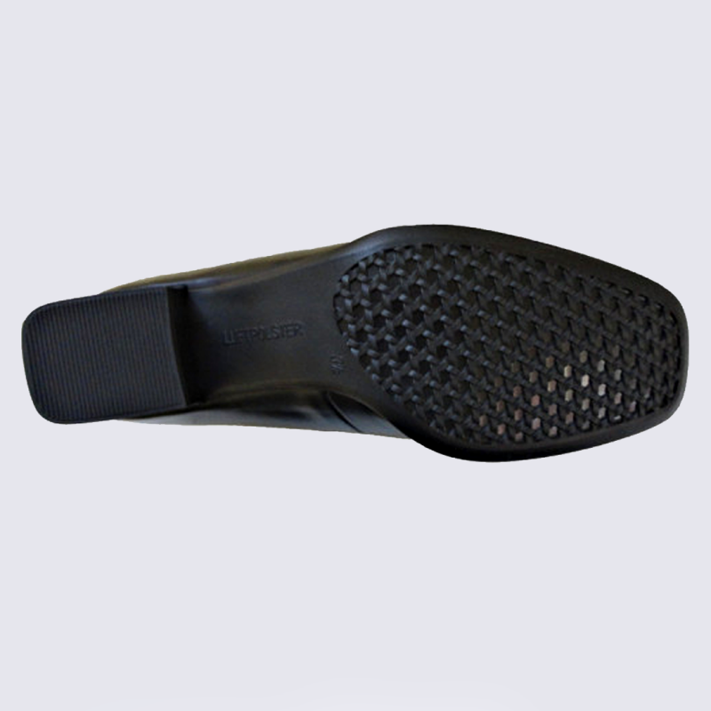 Mocassins Ara, mocassins à talon tendances femme en cuir noir