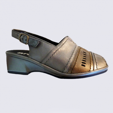 Nu-pieds Ara, sandales tendance femme en cuir lisse bronze Nu-pieds Ara, sandales tendance femme en cuir lisse bronze