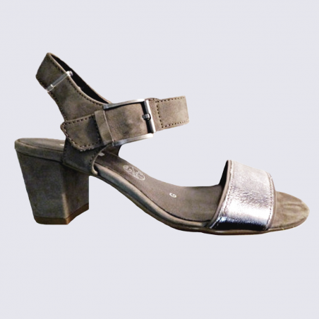 Nu-pieds Ara, nu-pieds tendances femme en cuir gris