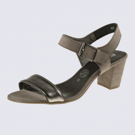 Nu-pieds Ara, nu-pieds tendances femme en cuir gris