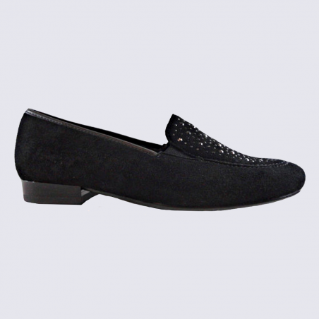 Slippers Ara, slippers tendance femme en cuir noir