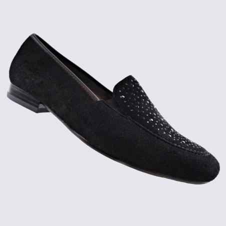 Slippers Ara, slippers tendance femme en cuir noir