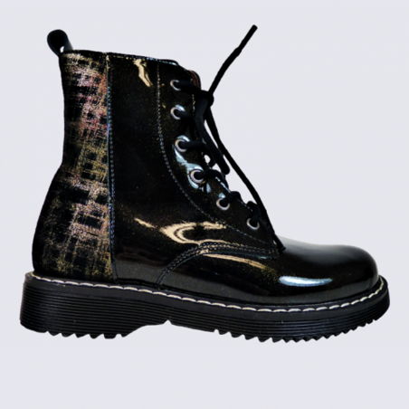 Bottines Bellamy bottines a lacets filles en cuir noir Igert Chaussures Maroquinerie