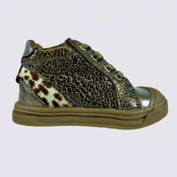 Chaussures Bellamy, chaussures à lacets bébés filles en cuir taupe