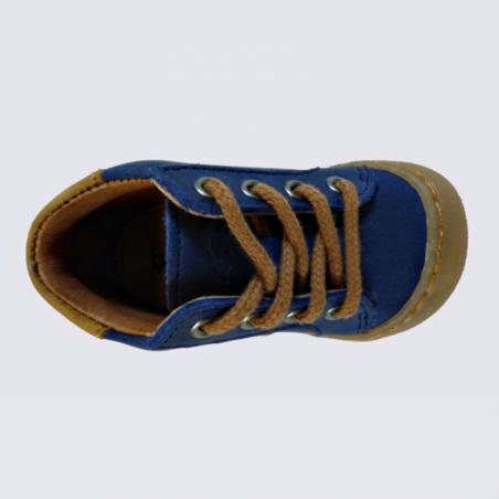 Chaussures Bellamy, chaussures à lacets bébé garçon en cuir bleu