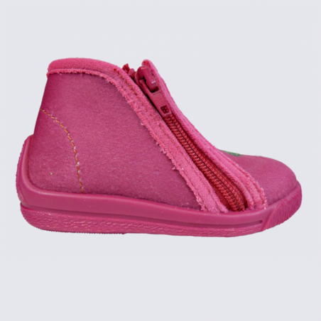 Chaussons Bellamy, chaussons motif danseuse filles fuxia