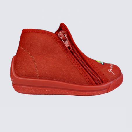 Chaussons Bellamy, chaussons motif pompier pour enfants rouge