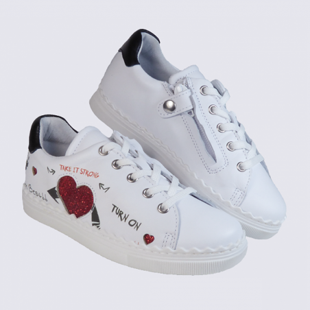 Baskets blanches en cuir pour fille Bellamy tendance