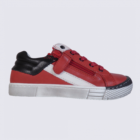 Baskets garçon Bellamy en cuir rouge Baskets garçon Bellamy en cuir rouge